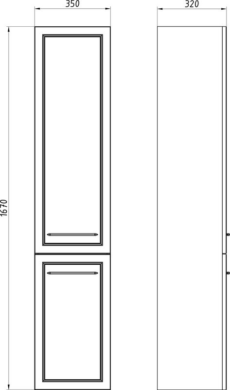 Шкаф-пенал для ванной ASB-Mebel Белмонти 35 ясень браш, софт синий