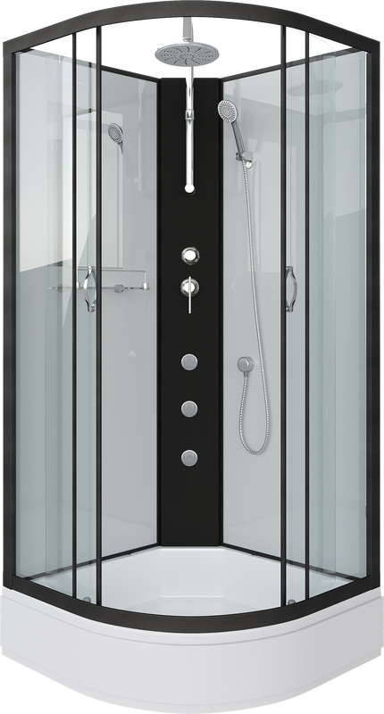 Душевая кабина Niagara Classic NG-6702-14BKTG 100x100 см, без крыши, с гидромассажем и тропическим душем