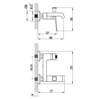 Смеситель для ванны и душа Azario EXQUISITE с ручным душем, хром (AZ-VSN238340C)