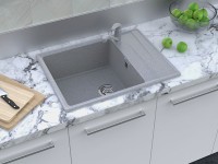Комплект Мойка GranFest Level GF-LV-660L серая + Измельчитель Status Premium 350