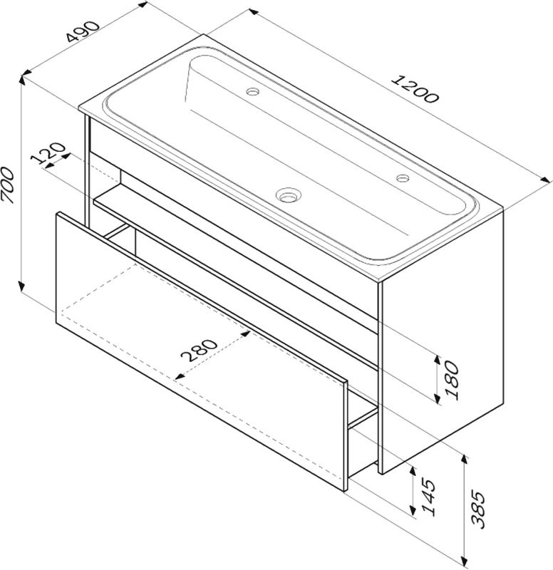 Мебель для ванной комнаты AM.PM Func 120 дуб крафт, со столешницей, раковина M8FWCC20550WG