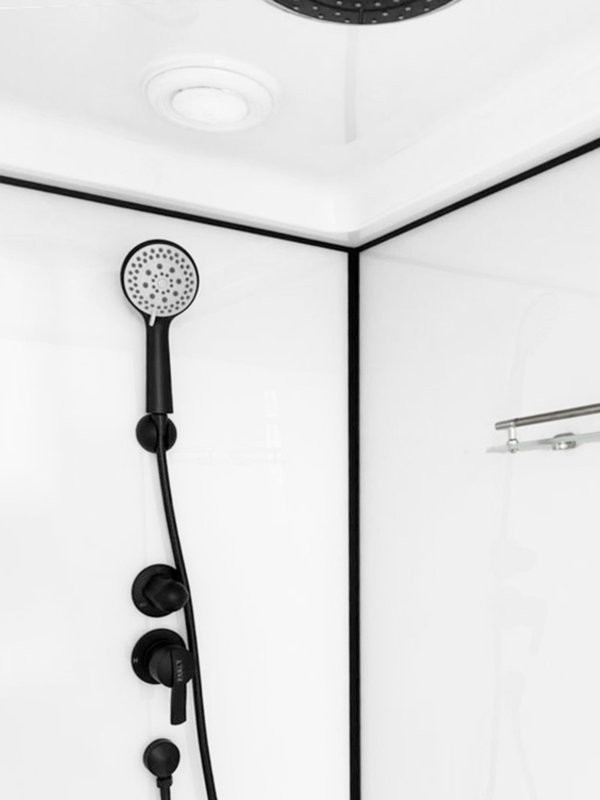 Душевая кабина Parly Bett 120х80 см, профиль матовый черный, стекло матовое