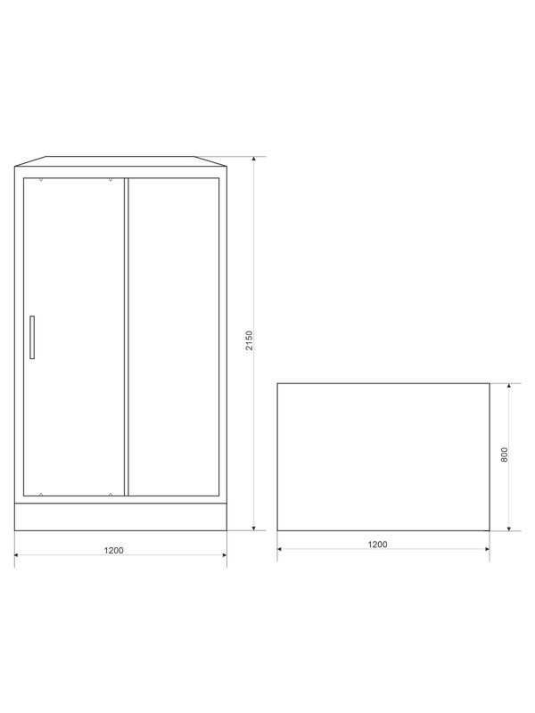 Душевая кабина Parly Bett 120х80 см, профиль матовый черный, стекло матовое