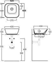 Накладная раковина Simas Wave WA03 bi*0 42 см