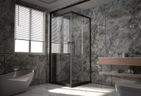 Душевой уголок Veconi Premium Trento PTC-20B 100x90, профиль черный матовый, стекло прозрачное
