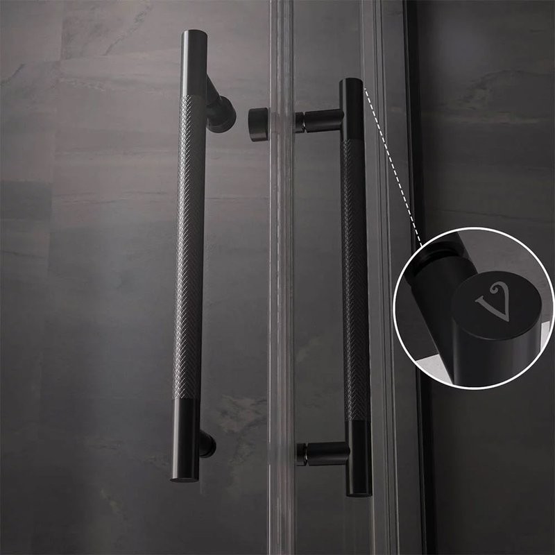 Душевой уголок Veconi Premium Trento PTC-20B 100x90, профиль черный матовый, стекло прозрачное