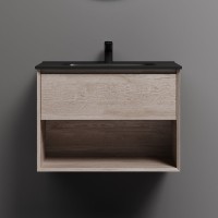 Тумба с раковиной Sancos Marmi 1.0 70 дуб галифакс натуральный, раковина CN7007MB