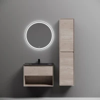 Тумба с раковиной Sancos Marmi 1.0 70 дуб галифакс натуральный, раковина CN7007MB