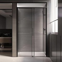 Дверь для душевого уголка Veconi Premium Trento PTD-40B 130 см, профиль черный матовый, стекло прозрачное