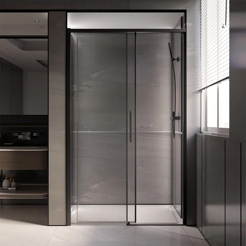 Дверь для душевого уголка Veconi Premium Trento PTD-40B 130 см, профиль черный матовый, стекло прозрачное