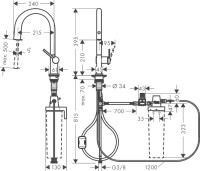 Смеситель для кухни Hansgrohe Aqittura M91 76803000 хром