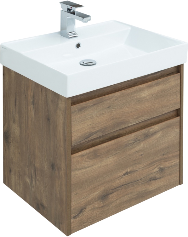 Тумба с раковиной Aquanet Nova Lite 60 дуб рустикальный, 2 ящика