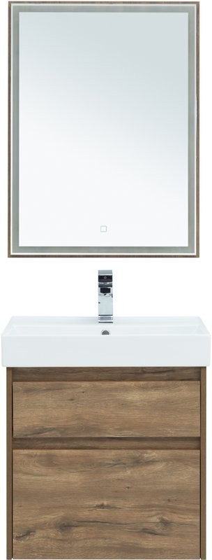 Тумба с раковиной Aquanet Nova Lite 60 дуб рустикальный, 2 ящика