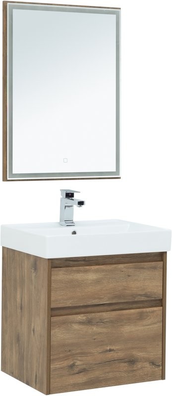 Тумба с раковиной Aquanet Nova Lite 60 дуб рустикальный, 2 ящика