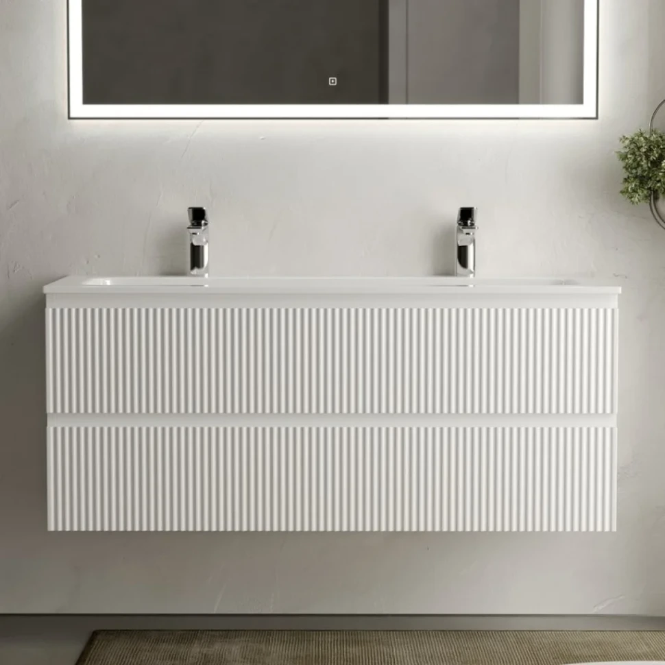 Тумба с раковиной Sancos Snob R 120 см, bianco, раковина CN7016