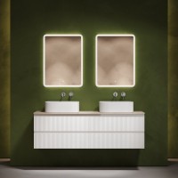 Мебель для ванной комнаты Sancos Snob R 160 bianco, столешница бежевая TT160A2, раковина CN6052