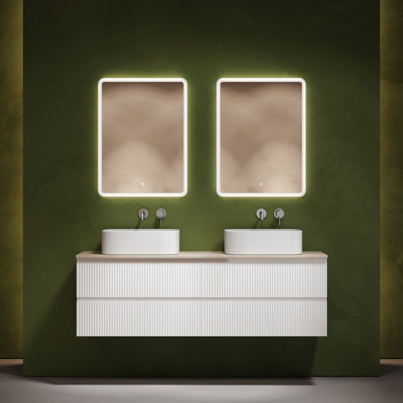 Мебель для ванной комнаты Sancos Snob R 160 bianco, столешница бежевая TT160A2, раковина CN6052