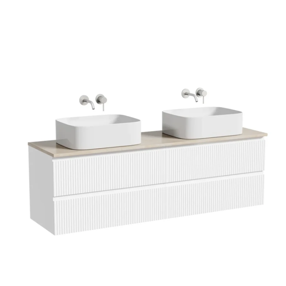 Мебель для ванной комнаты Sancos Snob R 160 bianco, столешница бежевая TT160A2, раковина CN6052