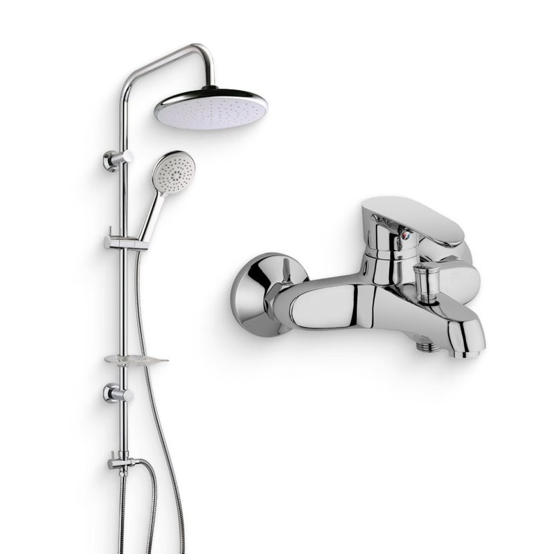 Душевой комплект Смеситель Paini Palermo PACR111KM + Стойка RS 50CR191B0RS1P3