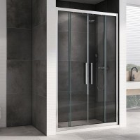 Душевая дверь в нишу Abber Schwarzer Diamant AG33140H 140 см, профиль хром, стекло прозрачное
