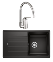 Комплект Мойка Blanco Zia 5S 526016 черная + Смеситель Grohe Euroeco