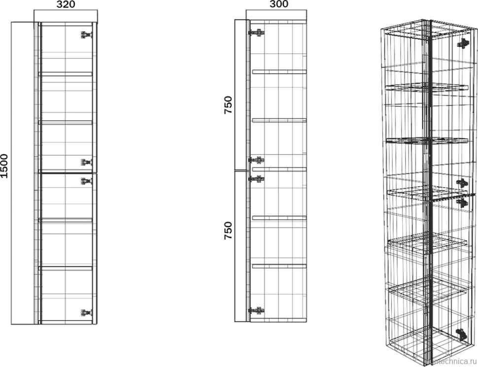 Шкаф пенал для ванной Sanvit Авеню белый
