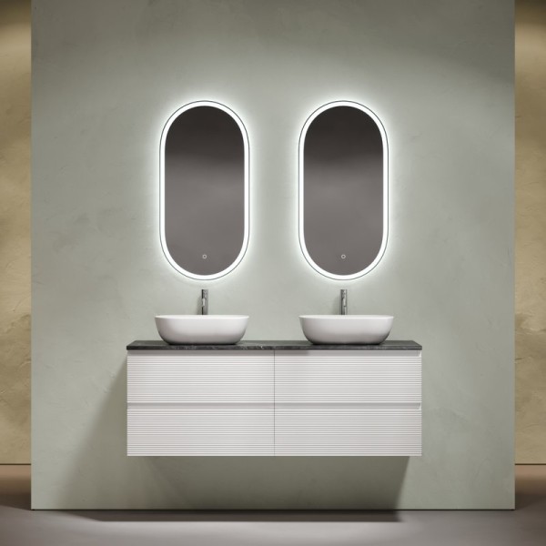 Мебель для ванной комнаты Sancos Folk 140 bianco, столешница черный мрамор TT140A1X, раковина CN6009