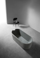 Ванна из искусственного камня AltroBagno Gianni 090214 170x75 см, отдельностоящая, овальная, на ножках, с донным клапаном, с подголовником