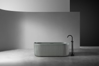 Ванна из искусственного камня AltroBagno Gianni 090214 170x75 см, отдельностоящая, овальная, на ножках, с донным клапаном, с подголовником