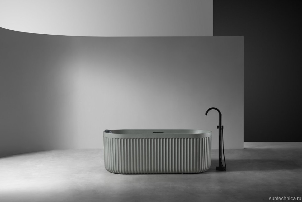 Ванна из искусственного камня AltroBagno Gianni 090214 170x75 см, отдельностоящая, овальная, на ножках, с донным клапаном, с подголовником