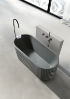 Ванна из искусственного камня AltroBagno Gianni 090214 170x75 см, отдельностоящая, овальная, на ножках, с донным клапаном, с подголовником