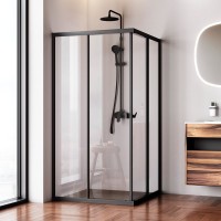 Душевой уголок AM.PM Sunny W87G-403-100100-BT 100x100 см, черный матовый