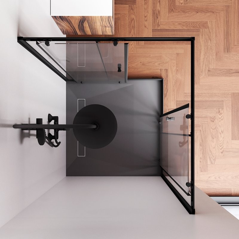 Душевой уголок AM.PM Sunny W87G-403-100100-BT 100x100 см, черный матовый