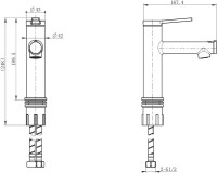 Смеситель для раковины Wonzon & Woghand WW-H1017-MW белый матовый, с функцией полоскания рта