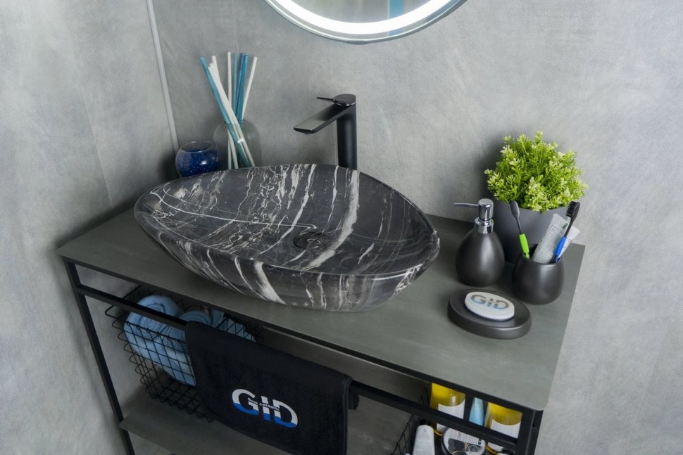 Накладная раковина GID Esfera Mnc206 59 под глянцевый камень, фаянс