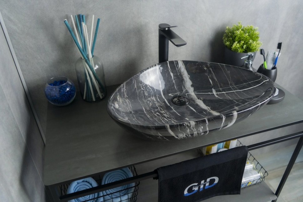 Накладная раковина GID Esfera Mnc206 59 под глянцевый камень, фаянс