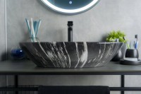 Накладная раковина GID Esfera Mnc206 59 под глянцевый камень, фаянс