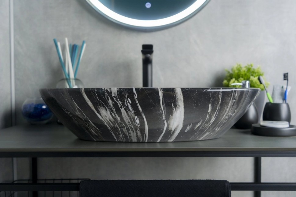 Накладная раковина GID Esfera Mnc206 59 под глянцевый камень, фаянс