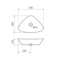 Накладная раковина GID Esfera Mnc206 59 под глянцевый камень, фаянс