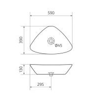 Накладная раковина GID Esfera Mnc206 59 под глянцевый камень, фаянс