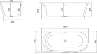 Акриловая ванна BelBagno BB410-1500-780-L без опоры 150x80 см, левая, пристенная, белая, со сливом-переливом