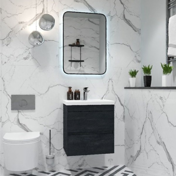 Мебель для ванной комнаты Art&Max Family-M 50 подвесная, hard coal