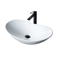 Накладная раковина GID Lago N9811 61 глянцевая белая, овальная, фаянс