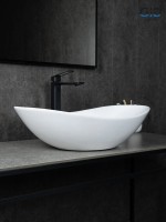 Накладная раковина GID Lago N9811 61 глянцевая белая, овальная, фаянс