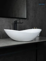 Накладная раковина GID Lago N9811 61 глянцевая белая, овальная, фаянс