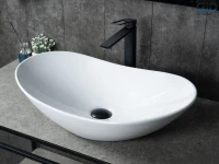 Накладная раковина GID Lago N9811 61 глянцевая белая, овальная, фаянс