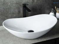 Накладная раковина GID Lago N9811 61 глянцевая белая, овальная, фаянс