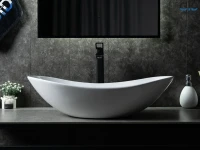 Накладная раковина GID Lago N9811 61 глянцевая белая, овальная, фаянс