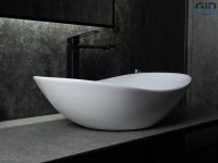 Накладная раковина GID Lago N9811 61 глянцевая белая, овальная, фаянс