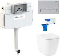 Комплект Lavinia Boho Унитаз приставной One 33024060 + Крышка-сиденье One 33290200 с микролифтом + Бачок скрытого монтажа RelFix 38020010 + Кнопка RelFix 380501MC + Дозатор RelFix 38040010